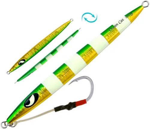 Miniatura 5 de OCEAN CAT Jigs de pesca de agua salada en alta mar Jigging de velocidad de lanzamiento lento señuelos vertical Jigging vertical Plantilla de otoño