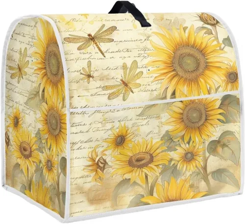 Miniatura 38 de Funda para batidora con estampado de girasol y bandera americana, cubierta protectora contra el polvo, adecuada para la mayoría de los modelos