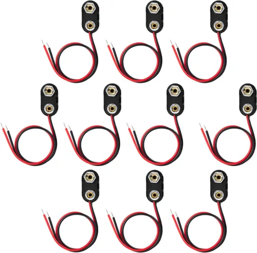 Miniatura 10 de CHANZON UL Wires 9 V Conector de batería Arduino Power Clip de cuero con centro positivo 0.083 in x 0.217 in Macho 5 Pack Jack T-Type para Arduino