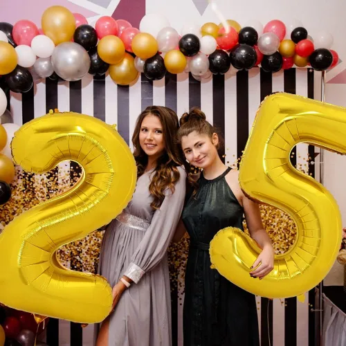 Miniatura 6 de TONIFUL Globos grandes de 50 pulgadas con números dorados del 0 al 9, globo digital grande de Mylar número 5 digital cinco para fiestas