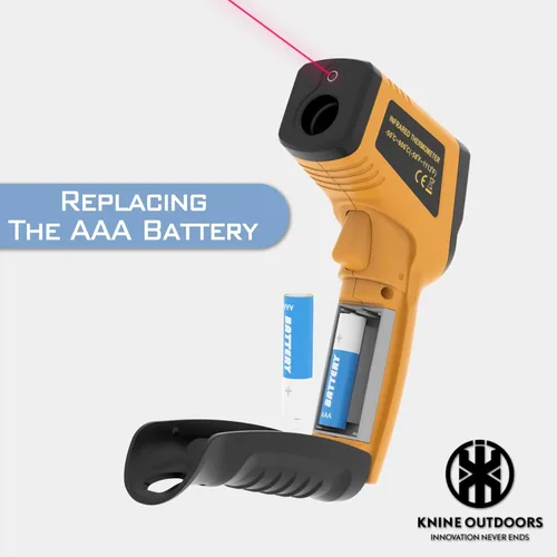Miniatura 5 de KNINE OUTDOORS Termómetro infrarrojo láser, pistola de temperatura, -58 ℉ a 1112 ℉, enfoque láser único, relación distancia a punto 12:1