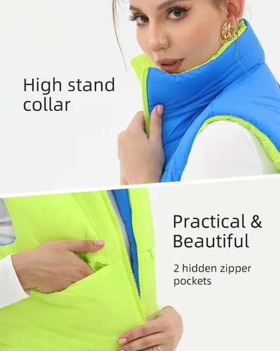 Miniatura 17 de Xeoxarel Chaleco acolchado corto con bolsillos para mujer (XS-XXL)