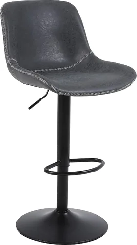 Miniatura 9 de Juego de 2 taburetes de bar, taburetes de bar giratorios de altura de mostrador con respaldo, sillas de bar ajustables, taburete alto sin brazos