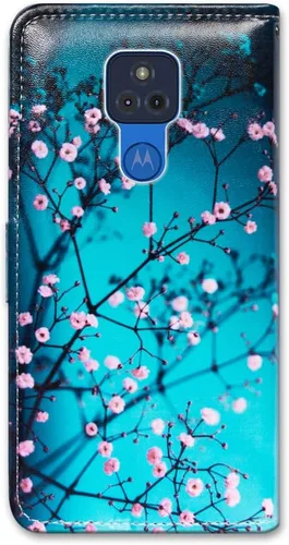 Miniatura 7 de Bcov Funda para Moto G Play 2021 [no compatible con G Play 2020], funda de piel con tapa para teléfono con diseño de flor de ciruelo con ranura
