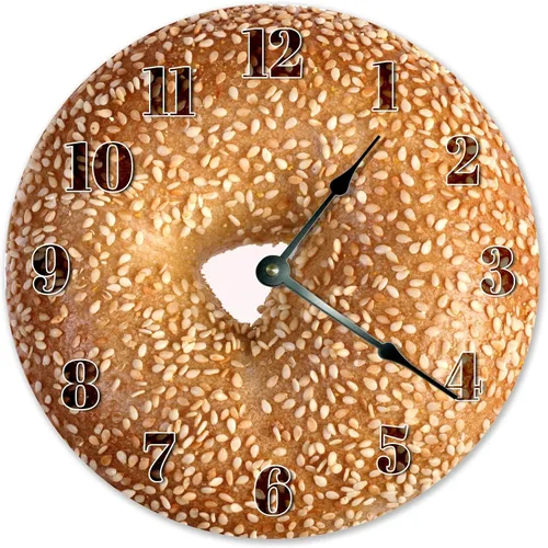 Fprqlyze - Reloj de pared silencioso de 12 pulgadas, de cuarzo, sin tictac, funciona con pilas, fácil de leer, con números arábigos redondos, de