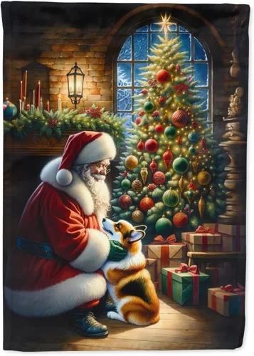 Miniatura 88 de Caroline's Treasures DAC4159CHF - Bandera de casa de Husky siberiano y Papá Noel para porche, grande, para colgar en la pared, poliéster