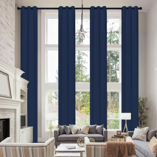 Miniatura 9 de Cortinas opacas extralargas con ojales, de 132 pulgadas de largo, cortinas para techos altos para sala de estar y loft (1 panel, beige, 52"x132")