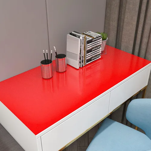 Miniatura 5 de CRE8TIVE Papel tapiz rojo con purpurina para pegar y despegar de 24 x 118 pulgadas, papel de contacto rojo de tamaño grande, autoadhesivo