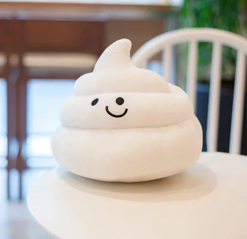 Miniatura 2 de Encantadora caca de simulación de peluche, regalos de parodia, almohada decorativa divertida 3D (10 pulgadas, blanco)