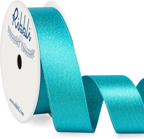 Miniatura 4 de Ribbli Cinta negra de doble cara, purpurina de lujo, 3/8 pulgadas x 10 yardas, cinta de boda para manualidades, envoltura de regalos y decoración