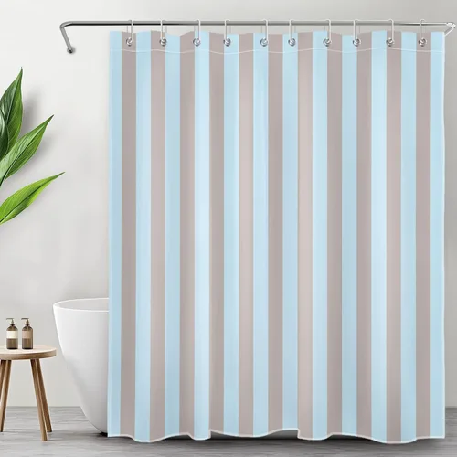 Miniatura 8 de LB Cortina de ducha a rayas naranjas y negras, cortina de ducha de arte estético de Halloween con patrón geométrico para baño, 60 x 72 pulgadas