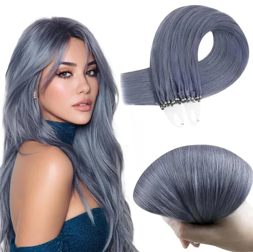 Miniatura 18 de RUNATURE Extensiones de cabello humano con punta en I Tip de 18 pulgadas, extensiones de cabello natural Remy para mujer, extensiones de cabello