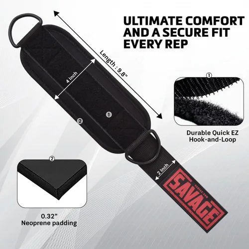 Miniatura 5 de Correa de tobillo para accesorios de máquina de cable Tobillera de gimnasio para patadas, entrenamientos de glúteos, extensiones de piernas