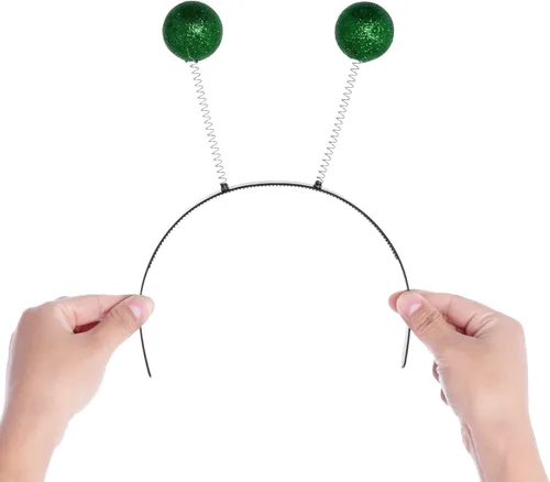 Miniatura 5 de jiebor 10 diademas de alienígena con antenas marcianas, accesorios para disfraz espacial, accesorios de cabeza de bola con purpurina para fiesta