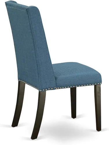 Miniatura 11 de East West Furniture DLFL3-ABK-21 - Juego de mesa de comedor de 3 piezas contiene una mesa de cocina redonda con gotas y 2 sillas de comedor Parsons