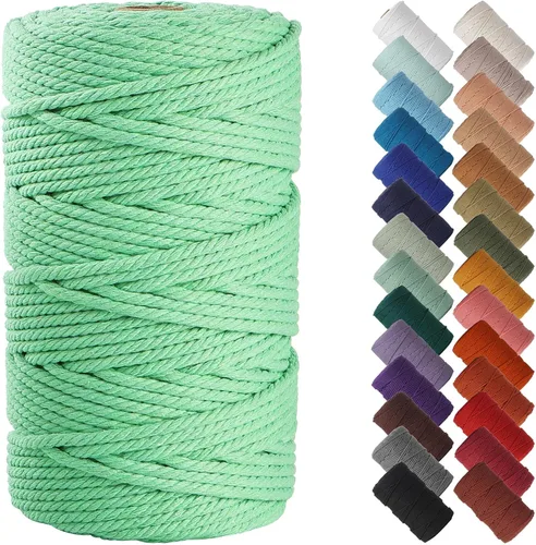 Miniatura 91 de NOANTA - Cuerda de macramé color beige natural, 1/8 pulgadas (3 mm) x 109 yardas (100 metros), cuerda de algodón colorido para colgar en la pared
