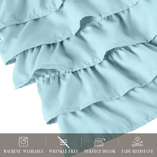 Miniatura 5 de Elegant Comfort Leila Collection - Falda de cama con múltiples volantes, 1500 hilos por pulgada cuadrada, calidad egipcia, con volantes antipolvo