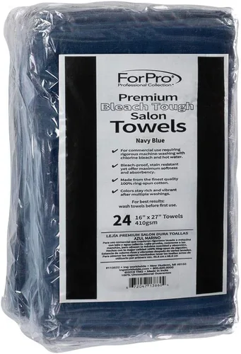Miniatura 8 de ForPro Professional Collection Toallas prémium Bleach Tough para salón, color negro, 100% algodón, a prueba de blanqueador, resistentes a
