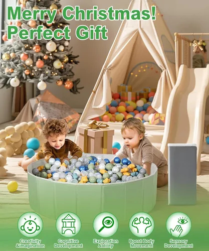 Miniatura 7 de TRENDPLAY Pozo de pelotas para niños pequeños, bebés, niños y perros, tienda de campaña plegable, corralito de juegos para gatear, casa