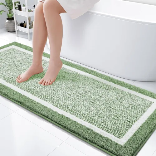 Miniatura 98 de OLANLY Alfombras de baño 24x16, tapete de baño de microfibra extra suave y absorbente, antideslizante, lavable a máquina, alfombra de baño esponjosa
