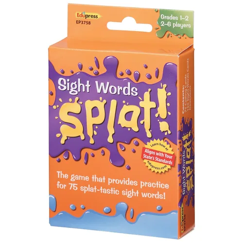 Edupress EP3758 - Splat - Juego de cartas, para niños de los grados 1 a 2, de 1.3 pulgadas de altura, 3.6 de anchura y 7 de longitud (versión en