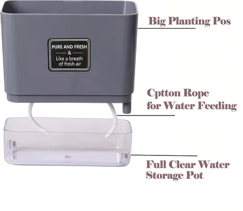 Miniatura 4 de FAMZ Macetas de autorriego para plantas de exterior, paquete de 4, adecuadas para plantas y flores de jardín de interior y exterior, caja de maceta