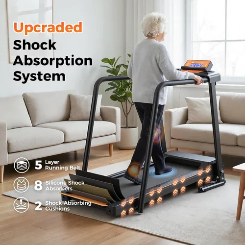 Miniatura 3 de Lastforever Walking Treadmills with Extended Handrails, 2.5HP Quiet Motor, Heart Rate Monitor, 310 lbs Capacity, Treadmill for Seniors, Recovery &