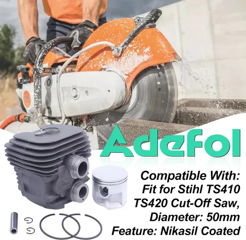 Miniatura 2 de Adefol Kit de juntas de pistón de cilindro de 1.969 in para Stihl TS410 TS420 TS 410 420 Sierra de corte 4238 020 1202 reemplazar la pieza