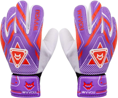 Miniatura 10 de WVVOU Guantes de portero para niños y jóvenes, guantes de portero de fútbol con doble protección, guantes de fútbol antideslizantes, súper agarre