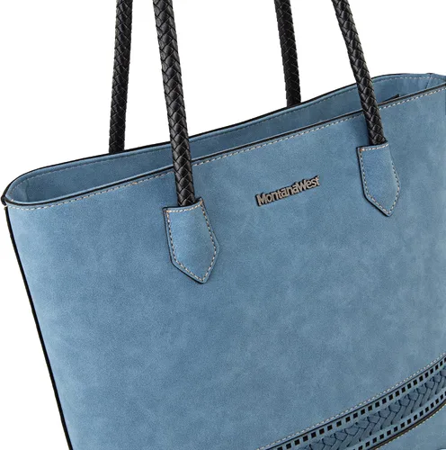 Miniatura 5 de Montana West Bolsas Tote Tejidas para Mujeres, Carteras y Bolsos de Mano con Bolsillo Trasero con Cremallera