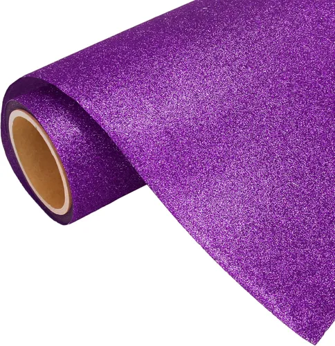 Miniatura 10 de Rollo de película de vinilo de transferencia de calor Threadart Glitter Blue de 3 yardas x 20 pulgadas HTV Colores con purpurina Compatible