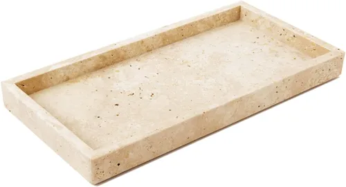 Bandeja de tocador italiana 100% mármol (12 x 6 pulgadas), organizador de mostrador para baño, cocina, tocador, mesa de café, servir y decoración