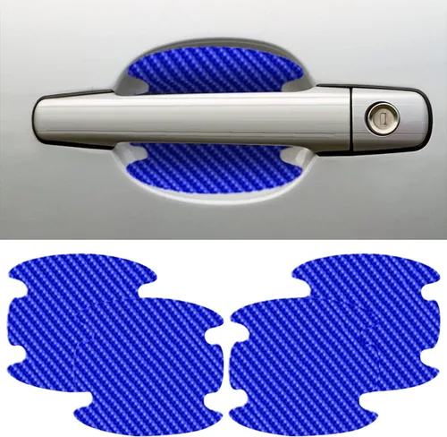 Miniatura 10 de 4 protectores contra rayones para tazones de manijas de puertas de automóvil, adhesivo de fibra de carbono para tazón de manija de puerta