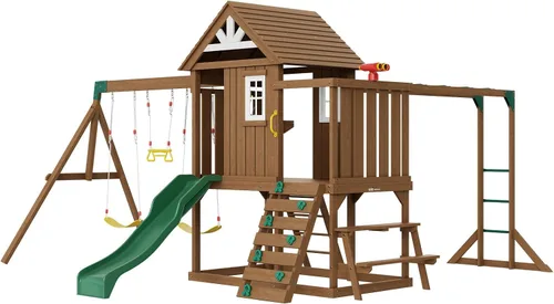 Miniatura 11 de VEVOR Juegos de columpios para patio trasero, con 1 asiento de columpio de platillo, 1 asiento de columpio de cinturón, juego de columpio