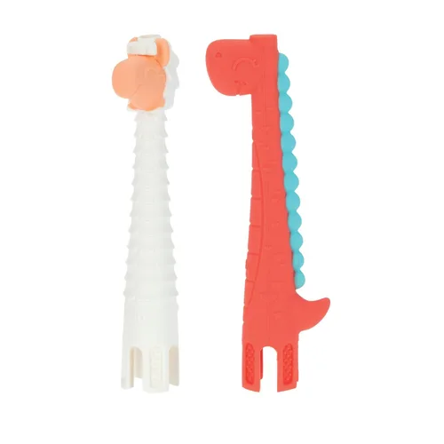 Miniatura 6 de Nuby Mordedor de tubo - (2 unidades) juguete de dentición para bebés - 3+ meses - elefante y jirafa