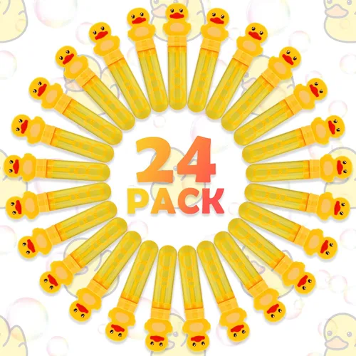 Miniatura 2 de Burbujas para niños, juguete de goma para fiestas, 24 varitas de burbujas para exteriores, regalo de fiesta de cumpleaños, juguete de baño, pato