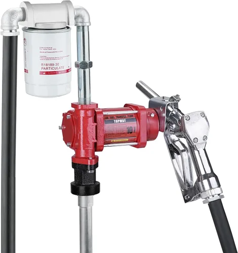 Miniatura 11 de TOPWAY Bomba de combustible de gasolina de 110 V CA, bomba de transferencia de aceite autocebante de 3.7 GPM con mango, bombeo reversible