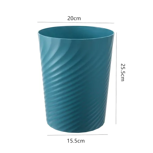 Miniatura 2 de Bote de basura, pequeño cubo de basura de plástico, papelera de reciclaje, cubo de basura redondo para baño, oficina, dormitorio, cocina, 1.8 Azul
