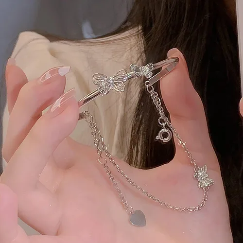 Miniatura 4 de Pulsera de mariposa abierta para mujer color plateado acero inoxidable plateado talla única