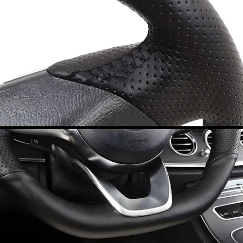 Miniatura 9 de Funda para volante cosida a mano para Mercedes Benz A W177/B W247/C W205/E W213/S W222/CLA C118/GLE V167/CLS C257/GLC C253/G W463 2018-2021