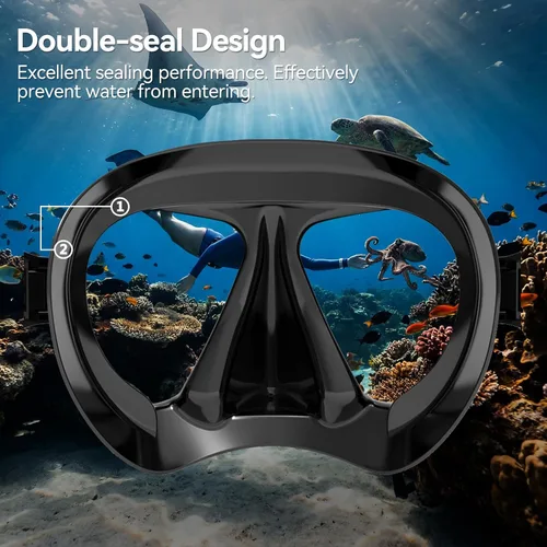 Miniatura 7 de COPOZZ Snorkel Mask Adult – Anti-Fog Scuba Mask with Nose Cover, Tempered Glass Snorkeling Gear for Adults