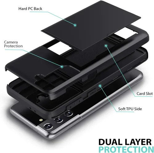Miniatura 3 de ZUSLAB Funda tipo cartera compatible con Samsung Galaxy S21 Plus 5G, con tarjetero y a prueba de golpes, antiarañazos, compatible con Samsung Galaxy