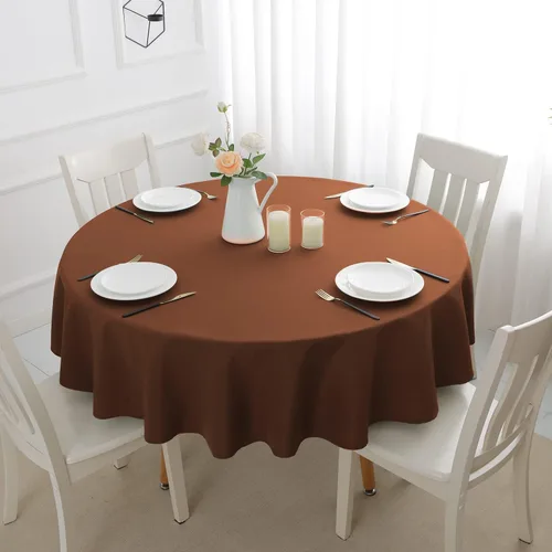 Miniatura 2 de Romanstile Mantel redondo impermeable, resistente a las manchas y sin arrugas, para cocina, comedor, fiesta, boda