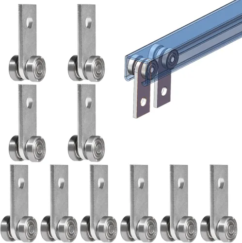 Miniatura 6 de SKTREX - Conjunto de rodillos de carrito de 2 ruedas, conjunto de carrito de dos rodamientos para 1-5/8 pulgadas de ancho y todos los canales