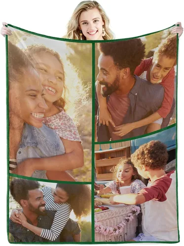 Miniatura 16 de Abybela Manta personalizada con texto fotográfico para regalos de parejas, manta personalizada con imagen, regalos para novio, novia, esposa, Foto-3