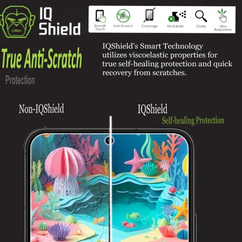 Miniatura 4 de IQShield Paquete de 2 protectores de pantalla para Samsung Galaxy S22, fácil instalación, antiarañazos, antiburbujas, película de TPU transparente