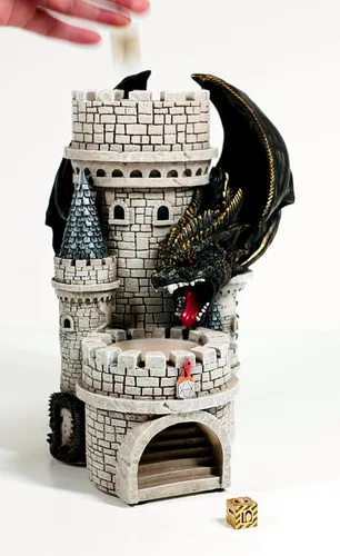 Miniatura 5 de Forged Dice Co. Dragon's Keep Torre de Dados - Torre Rodante de Dados Castillo Pintada a Mano con Luces LED, Hecha de Resina de Alta Resistencia