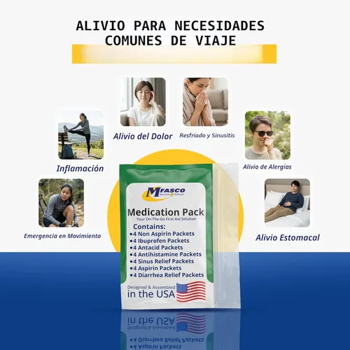 Miniatura 8 de Kit de primeros auxilios Suministros de recambio Paquete de medicamentos para rellenar kits pequeños o viajar