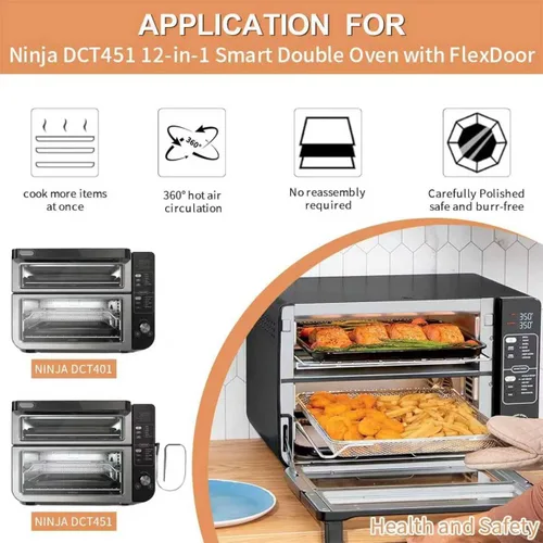 Miniatura 4 de GWY Piezas de repuesto para Ninja DCT451 DCT401 DCT402BK Horno doble inteligente 12 en 1, 13 pulgadas × 12.6 pulgadas, accesorios de repuesto