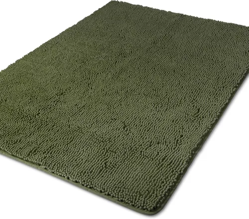 Miniatura 238 de Yeaban Alfombra de pasillo de baño de 24 x 72 pulgadas, antideslizante, alfombra de baño larga de felpilla gruesa, absorbente y lavable, alfombra